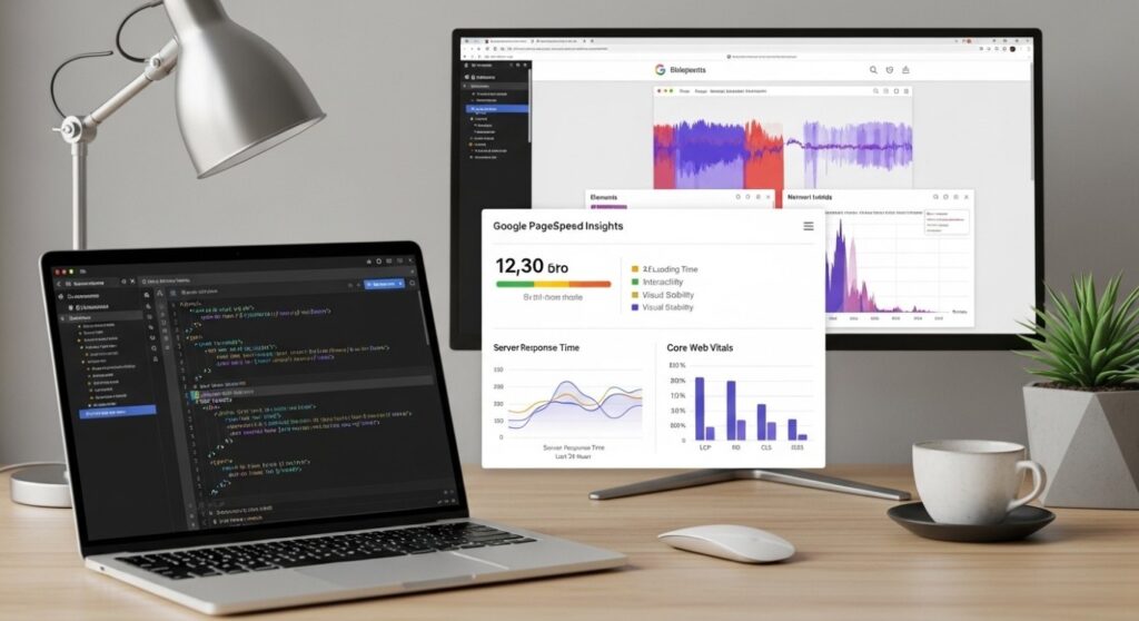 Technical SEO analysis showing website performance and crawl data